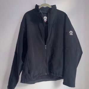 Tech by Tumi Jacket Mens Large Black Full Zip Lined Casual Softshell